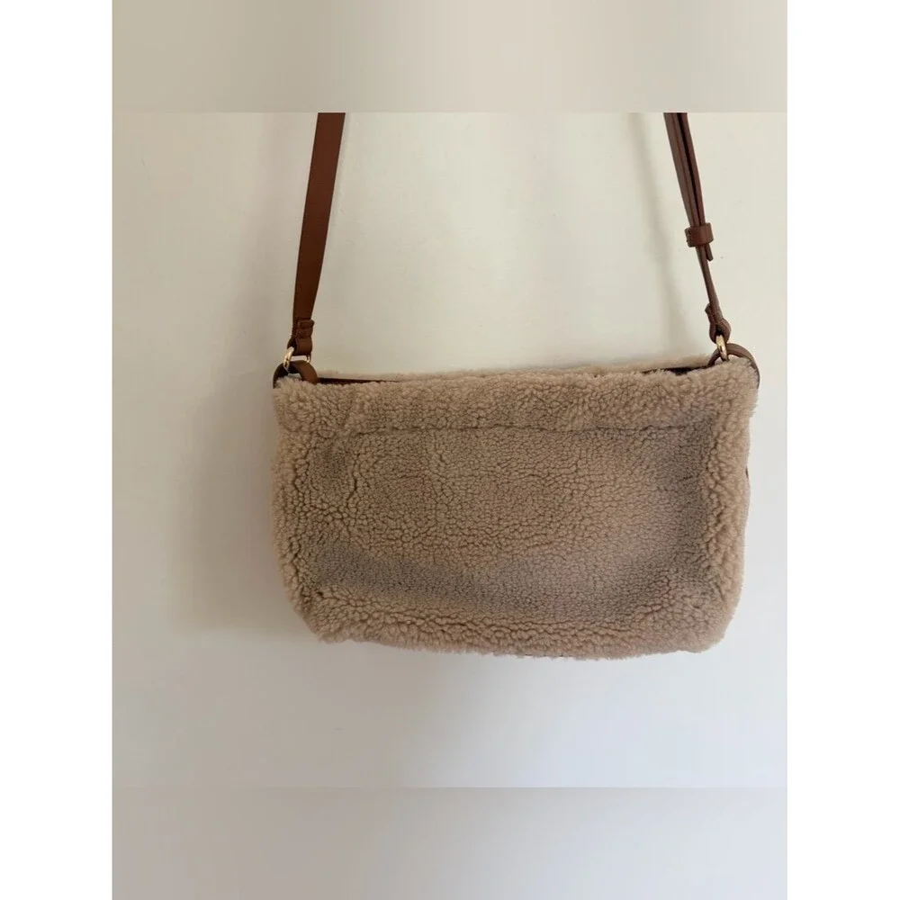 & other stories FLEECE BAG WITH LEATHER TRIM